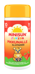 Minisun D-vitamiini Mansikka Nalle jr.10 mikrog 100 tabl